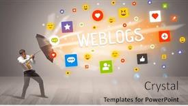  Presentation with defending - Theme with businessman-defending-with-umbrella background and a mint green colored foreground