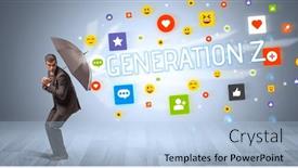  Presentation with defending - Theme consisting of businessman-defending-with-umbrella background and a light blue colored foreground