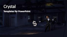  Presentation with magic - PPT layouts having businessman demonstrating magic mixed media background and a black colored foreground