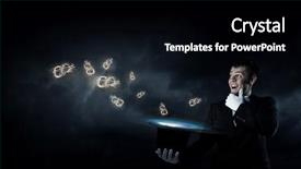  Presentation with magic - Cool new presentation theme with businessman demonstrating magic mixed media backdrop and a black colored foreground