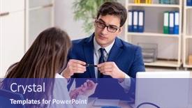  Presentation with health - PPT theme with businessman discussing health issues with doctor background and a ocean colored foreground