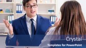  Presentation with health - Colorful slides enhanced with businessman-discussing-health-issues backdrop and a ocean colored foreground