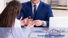  Presentation with health - Presentation design enhanced with businessman-discussing-health-issues background and a light blue colored foreground