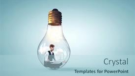  Presentation with lotus - Presentation design featuring businessman-doing-yoga-in-lotus background and a light blue colored foreground