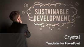  Presentation with sustainable development - Beautiful PPT layouts featuring businessman-drawing-a-cloud backdrop and a dark gray colored foreground
