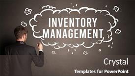  Presentation with inventory management - Amazing presentation theme having businessman-drawing-a-cloud backdrop and a dark gray colored foreground