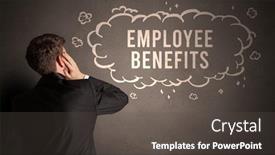 Presentation with employee benefits - Amazing slide deck having businessman-drawing-a-cloud backdrop and a dark gray colored foreground