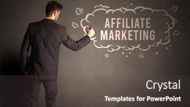  Presentation with affiliate marketing - Audience pleasing PPT theme consisting of businessman-drawing-a-cloud backdrop and a dark gray colored foreground