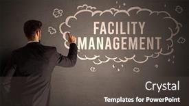  Presentation with facility management - Theme having businessman-drawing-a-cloud background and a dark gray colored foreground