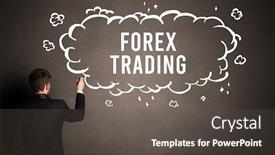  Presentation with forex - Colorful PPT theme enhanced with businessman-drawing-a-cloud backdrop and a dark gray colored foreground