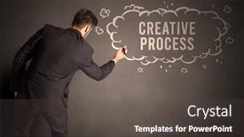  Presentation with business process - Cool new theme with businessman-drawing-a-cloud backdrop and a dark gray colored foreground