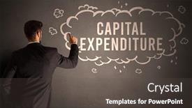  Presentation with expenditure - PPT layouts having businessman-drawing-a-cloud background and a dark gray colored foreground