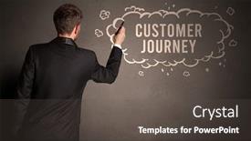  Presentation with customer journey - Amazing slide set having businessman-drawing-a-cloud backdrop and a dark gray colored foreground