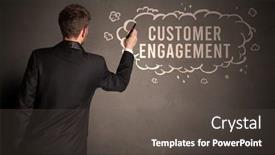  Presentation with engagement - Presentation design consisting of businessman-drawing-a-cloud background and a dark gray colored foreground