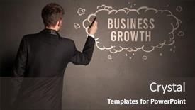  Presentation with business growth - Presentation design featuring businessman-drawing-a-cloud background and a dark gray colored foreground