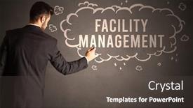  Presentation with facility management - Amazing slide deck having businessman-drawing-a-cloud backdrop and a dark gray colored foreground