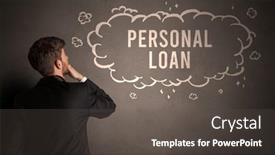  Presentation with business loan - Colorful PPT theme enhanced with businessman-drawing-a-cloud backdrop and a dark gray colored foreground