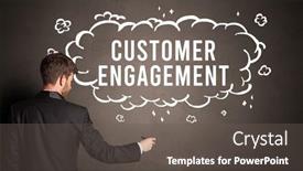  Presentation with engagement - Presentation design consisting of businessman-drawing-a-cloud background and a gray colored foreground