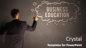  Presentation with cloud - Amazing PPT theme having businessman-drawing-a-cloud backdrop and a dark gray colored foreground