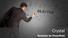  Presentation with objective - Slide deck enhanced with businessman-drawing-a-creative-idea background and a gray colored foreground