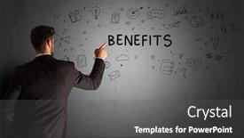  Presentation with idea - Colorful presentation enhanced with businessman-drawing-a-creative-idea backdrop and a dark gray colored foreground