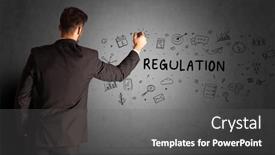  Presentation with creative - Colorful PPT theme enhanced with businessman-drawing-a-creative-idea backdrop and a gray colored foreground