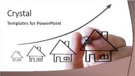  Presentation with whiteboard - Colorful slides enhanced with businessman drawing a house backdrop and a white colored foreground