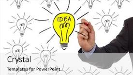  Presentation with light bulb - Colorful slides enhanced with businessman drawing a light bulb backdrop and a white colored foreground