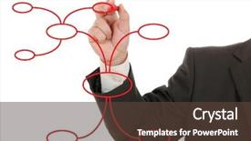  Presentation with mind - Slide deck featuring businessman drawing a mind map background and a tawny brown colored foreground