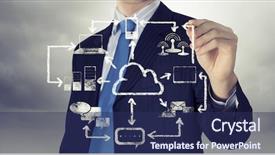  Presentation with mobile computing - Slide set with poster temples - decorated roof and second floor background and a tawny brown colored foreground.