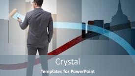  Presentation with forecasting - Slides with businessman-drawing-charts-in-forecasting background and a gray colored foreground