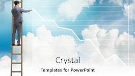  Presentation with sky - Presentation consisting of businessman-drawing-charts background and a white colored foreground