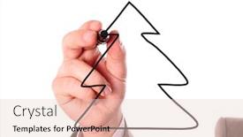  Presentation with whiteboard - Slides enhanced with businessman drawing christmas tree on whiteboard background and a lemonade colored foreground