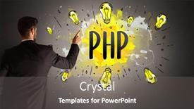  Presentation with new technology - Cool new PPT layouts with businessman-drawing-colorful-light-bulb backdrop and a gray colored foreground