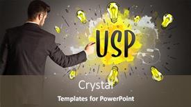  Presentation with light bulb - Presentation design consisting of businessman-drawing-colorful-light-bulb background and a coral colored foreground