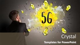  Presentation with new technology - Audience pleasing slide set consisting of businessman-drawing-colorful-light-bulb backdrop and a violet colored foreground