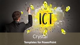  Presentation with light bulb - Beautiful slide set featuring businessman-drawing-colorful-light-bulb backdrop and a coral colored foreground