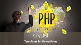  Presentation with new technology - Slide set having businessman-drawing-colorful-light-bulb background and a gray colored foreground