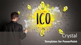  Presentation with light bulb - Audience pleasing presentation design consisting of businessman-drawing-colorful-light-bulb backdrop and a gray colored foreground