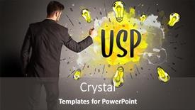  Presentation with light bulb - Slide deck having businessman-drawing-colorful-light-bulb background and a gray colored foreground