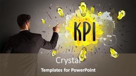  Presentation with new technology - Slide deck consisting of businessman-drawing-colorful-light-bulb background and a coral colored foreground