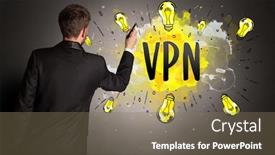  Presentation with new technology - PPT layouts with businessman-drawing-colorful-light-bulb background and a violet colored foreground