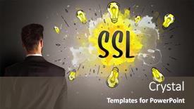  Presentation with new technology - PPT theme enhanced with businessman-drawing-colorful-light-bulb background and a gray colored foreground