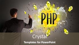  Presentation with new technology - Audience pleasing slide deck consisting of businessman-drawing-colorful-light-bulb backdrop and a coral colored foreground