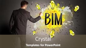  Presentation with bim - Colorful slides enhanced with businessman-drawing-colorful-light-bulb backdrop and a coral colored foreground