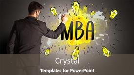  Presentation with light bulb - Cool new presentation design with businessman-drawing-colorful-light-bulb backdrop and a gray colored foreground