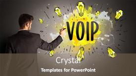  Presentation with new technology - Slide set featuring businessman-drawing-colorful-light-bulb background and a coral colored foreground