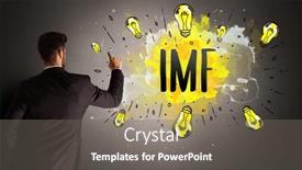  Presentation with new technology - Presentation theme consisting of businessman-drawing-colorful-light-bulb background and a gray colored foreground