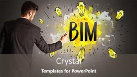  Presentation with bim - Audience pleasing PPT layouts consisting of businessman-drawing-colorful-light-bulb backdrop and a gray colored foreground