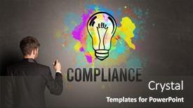  Presentation with bulb - Presentation theme featuring businessman-drawing-colorful-light-bulb background and a dark gray colored foreground